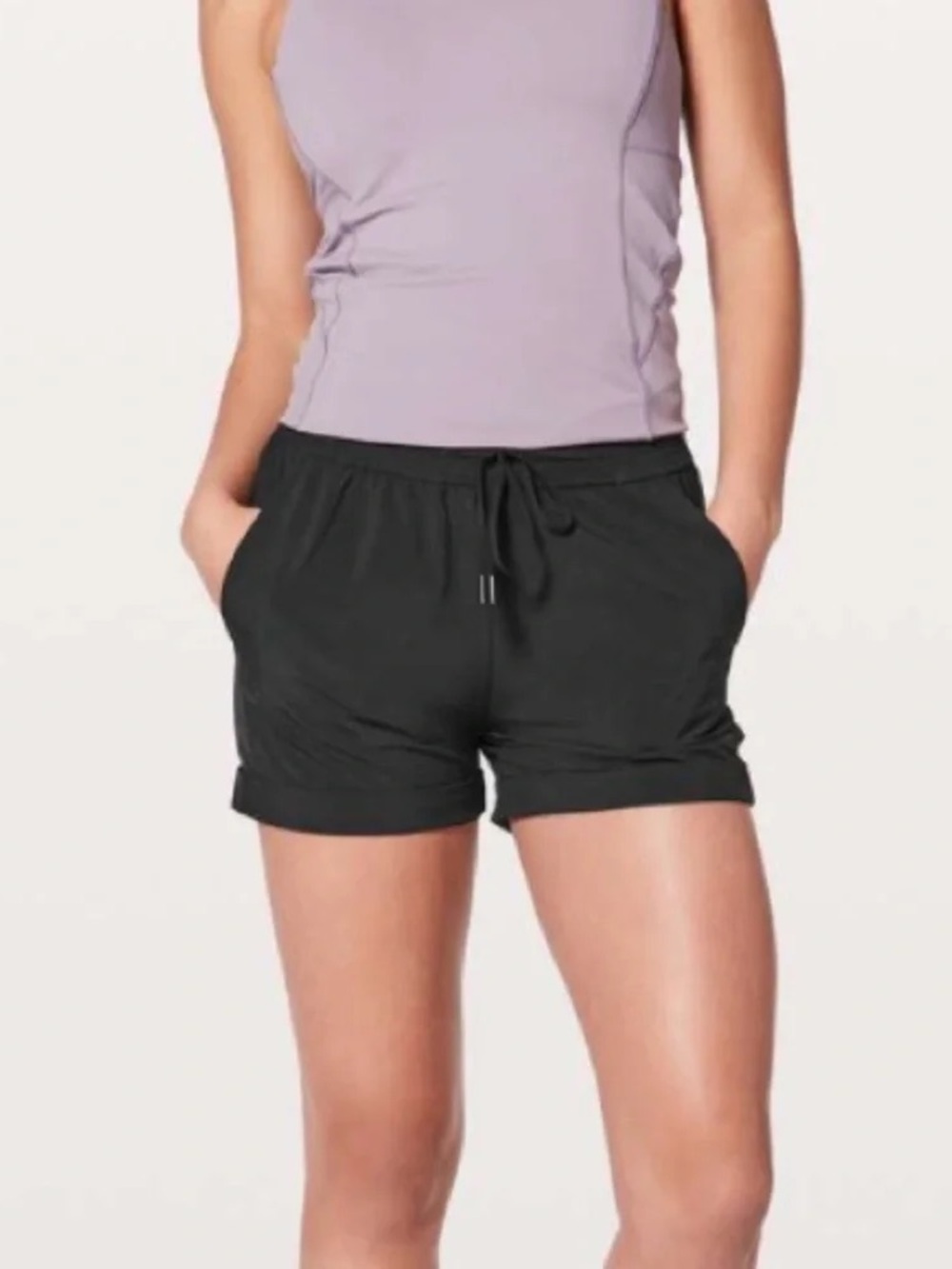 Women's Black Drawstring Casual Shorts